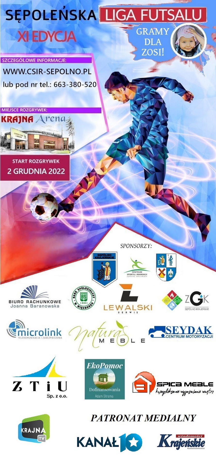 Plakat Sępoleńska Liga Futsalu 2022 9