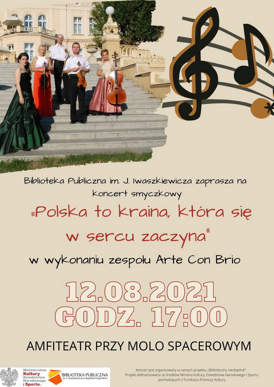 Biblioteka Publiczna im. J. Iwaszkiewicza zaprasza na koncert smyczkowy